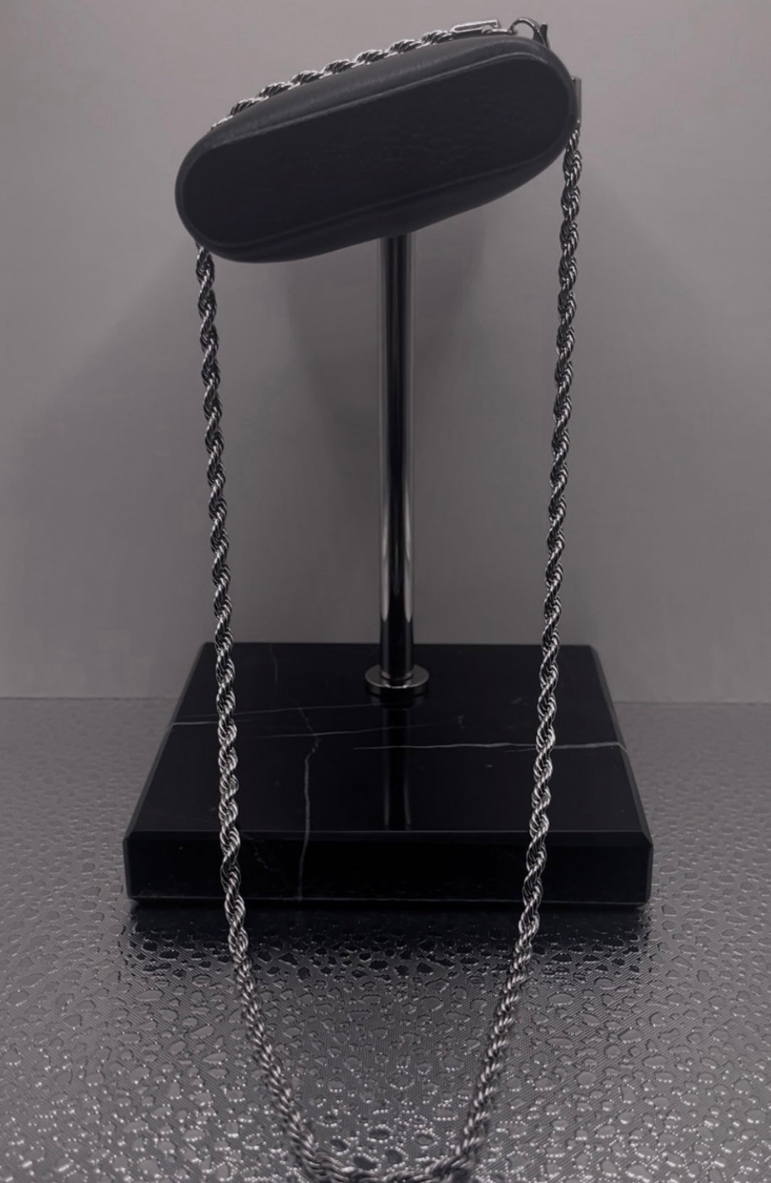 Men Jewelry - Rope Link Chain - Silver Stainless Steel - 4 MM- 55
CM