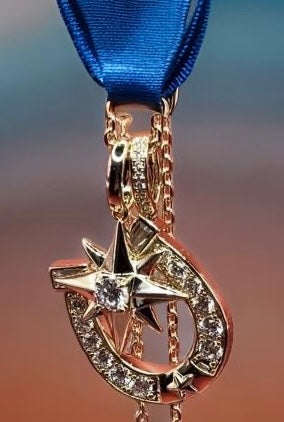 Cubic Zirconia Six Point Star And Horseshoe Pendant Necklace Jewelry