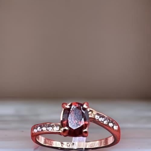 Crystal Cubic Zirconia Rings For Women In Garnet