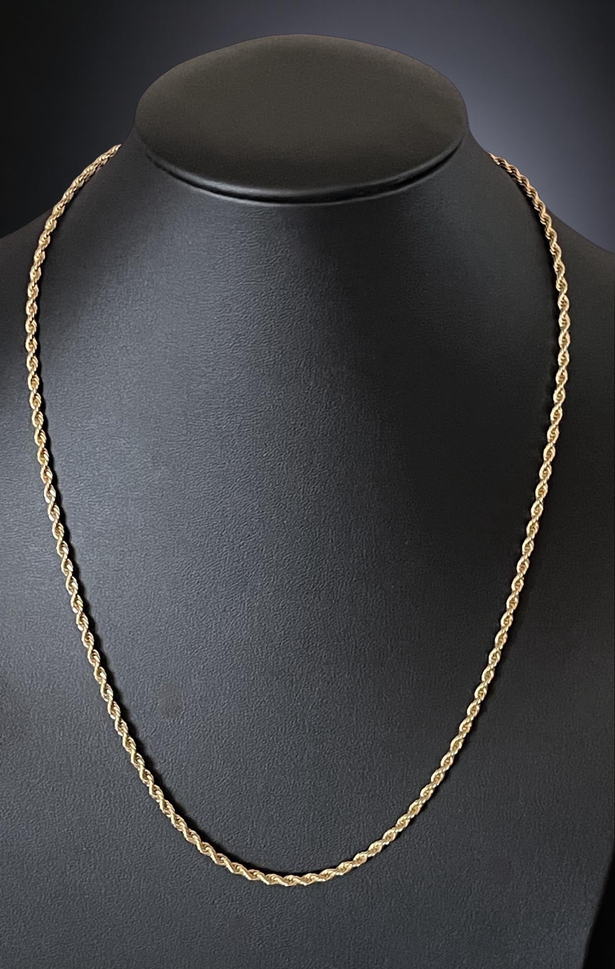 Men Jewelry - Rope Link Chain - Gold Stainless Steel - 3 MM- 55
CM