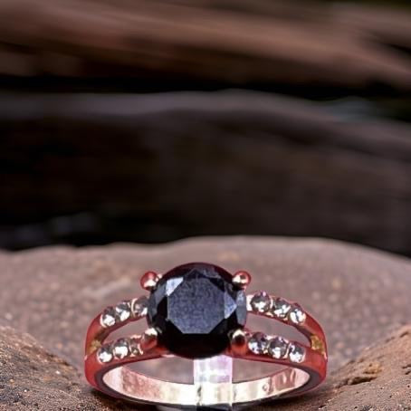Crystal Cubic Zirconia Rings For Women In Black
