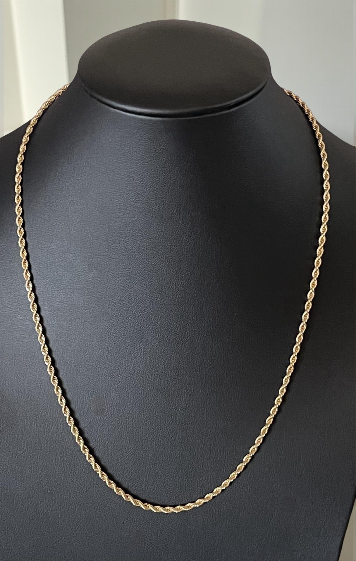 Men Jewelry - Rope Link Chain - Gold Stainless Steel - 3 MM- 55
CM