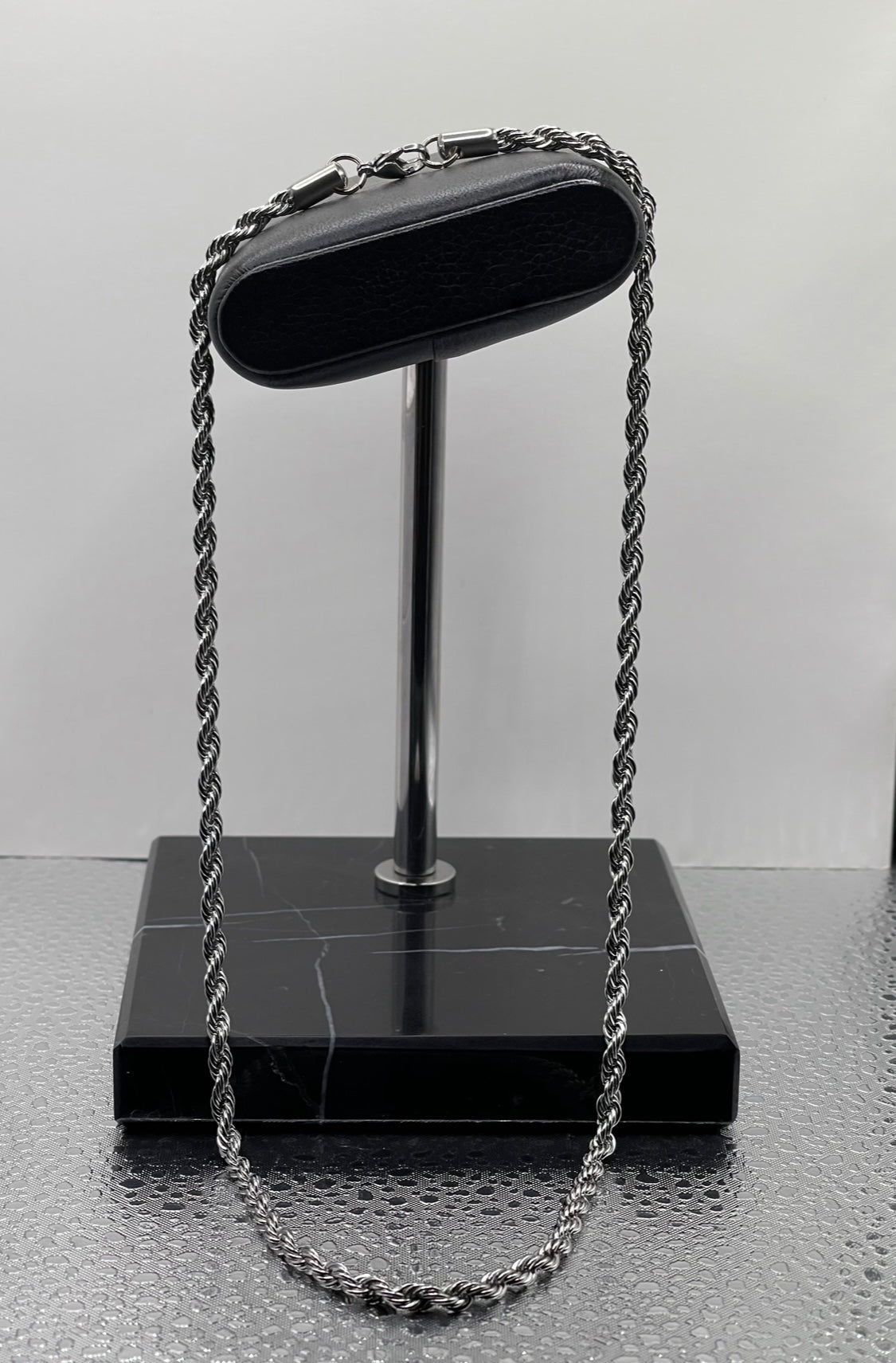 Men Jewelry - Rope Link Chain - Silver Stainless Steel - 4 MM- 50 CM
