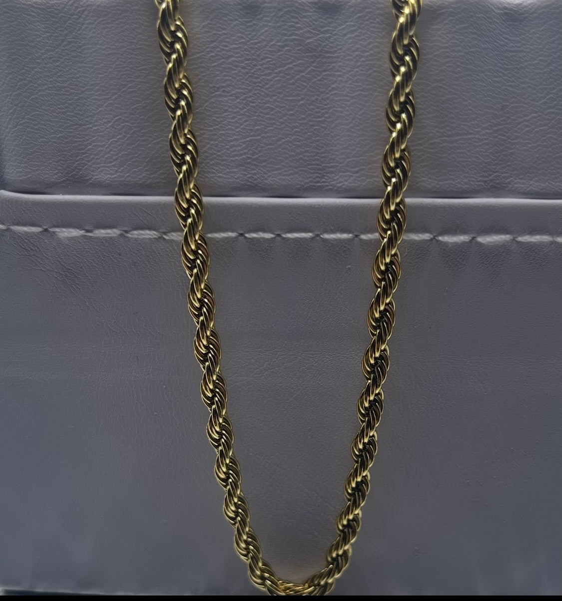 Men Jewelry - Rope Link Chain - Gold Stainless Steel - 4 MM- 45 CM