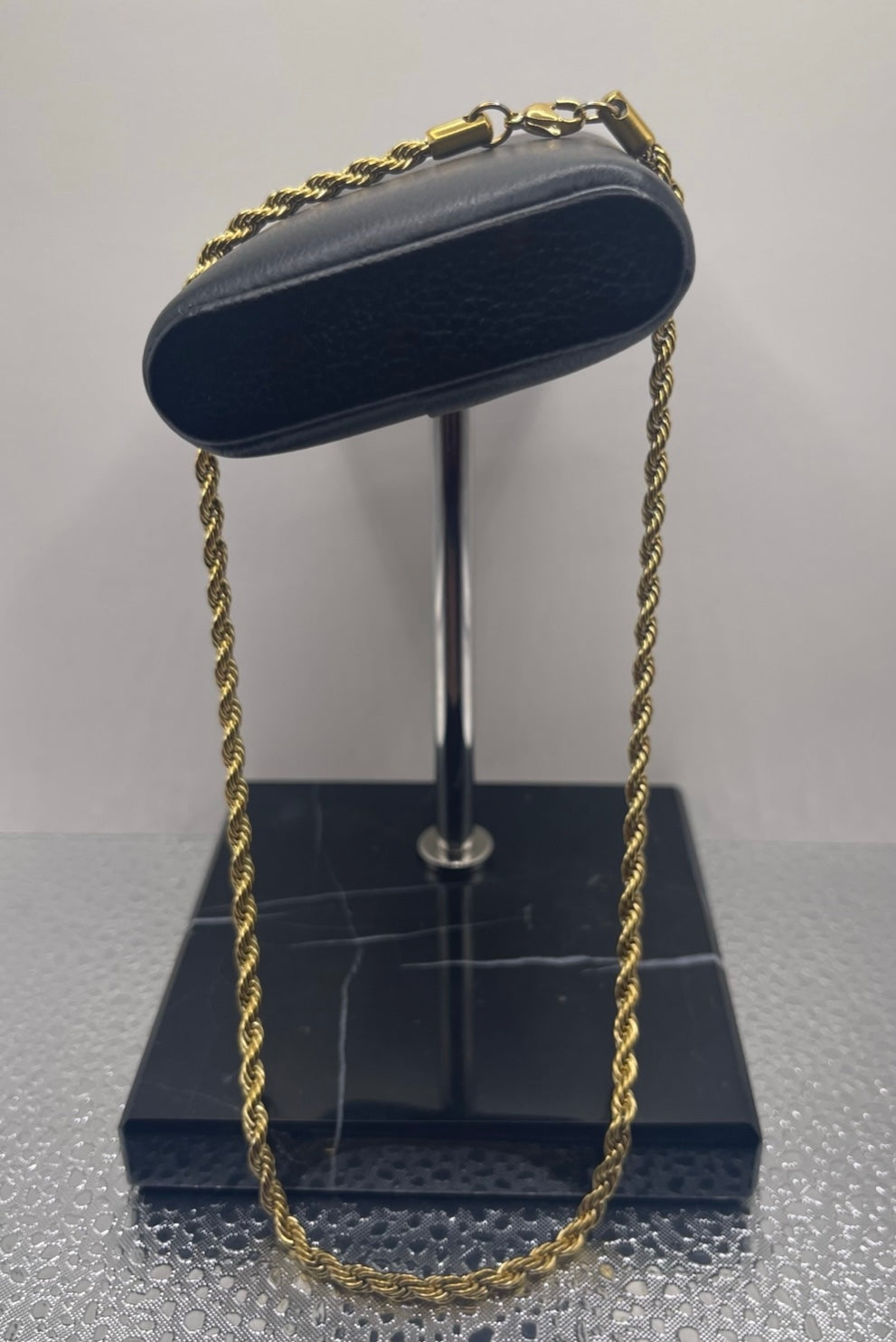 Men Jewelry - Rope Link Chain - Gold Stainless Steel - 4 MM- 45 CM
