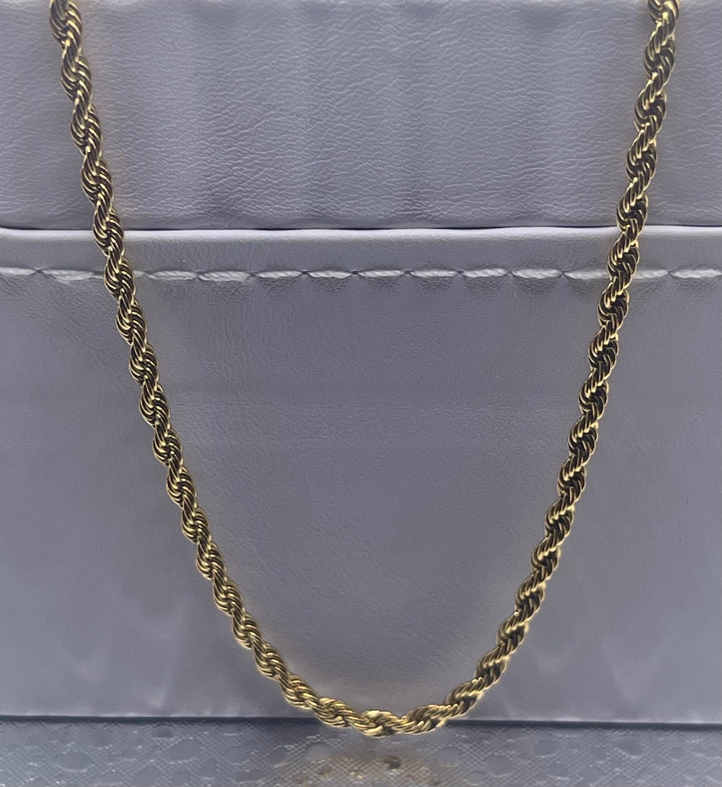 Men Jewelry - Rope Link Chain - Gold Stainless Steel - 3 MM- 60
CM