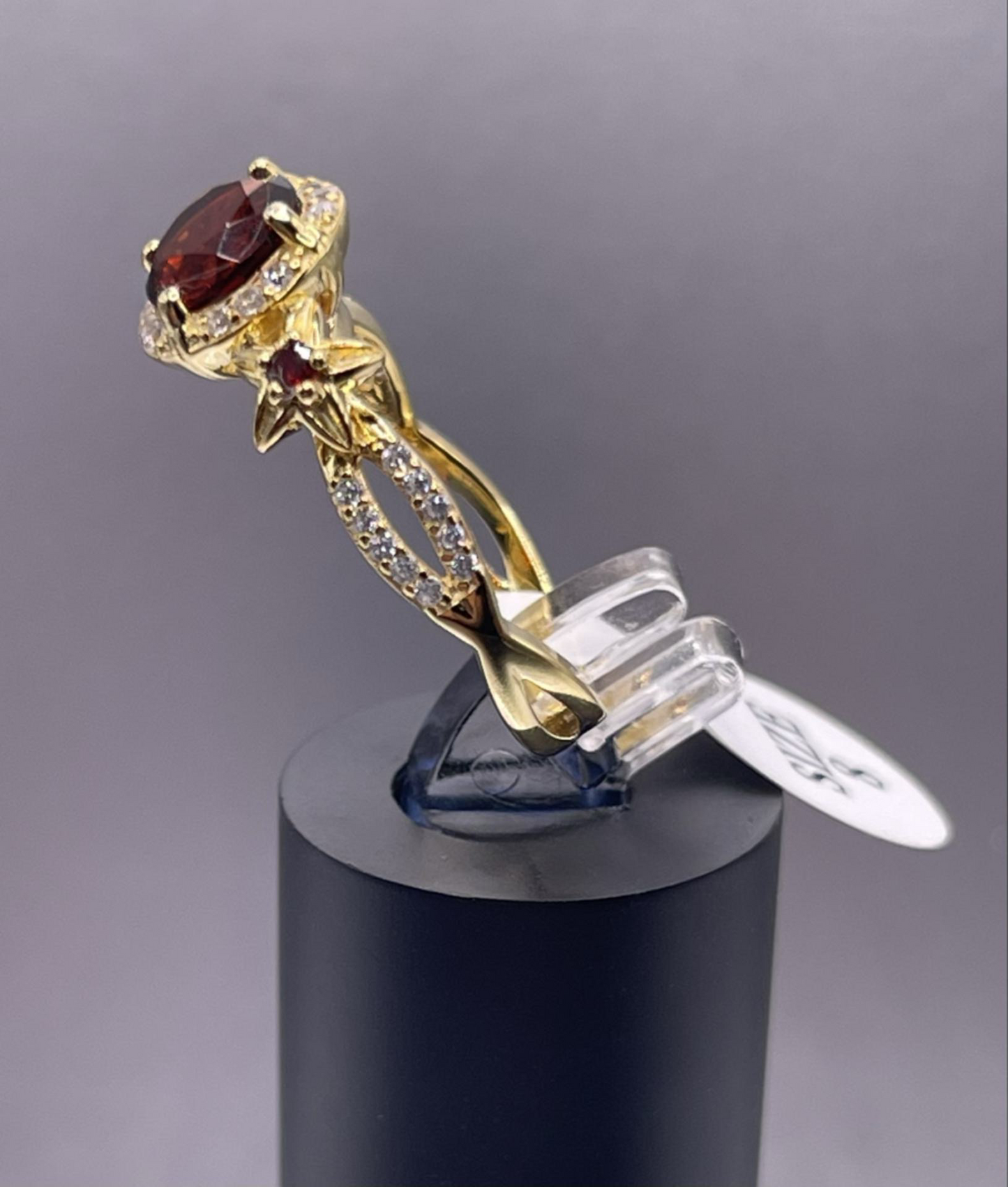 18K Gold 925 Sterling Silver Gemstone Zircon Jewelry In Garnet Size 8