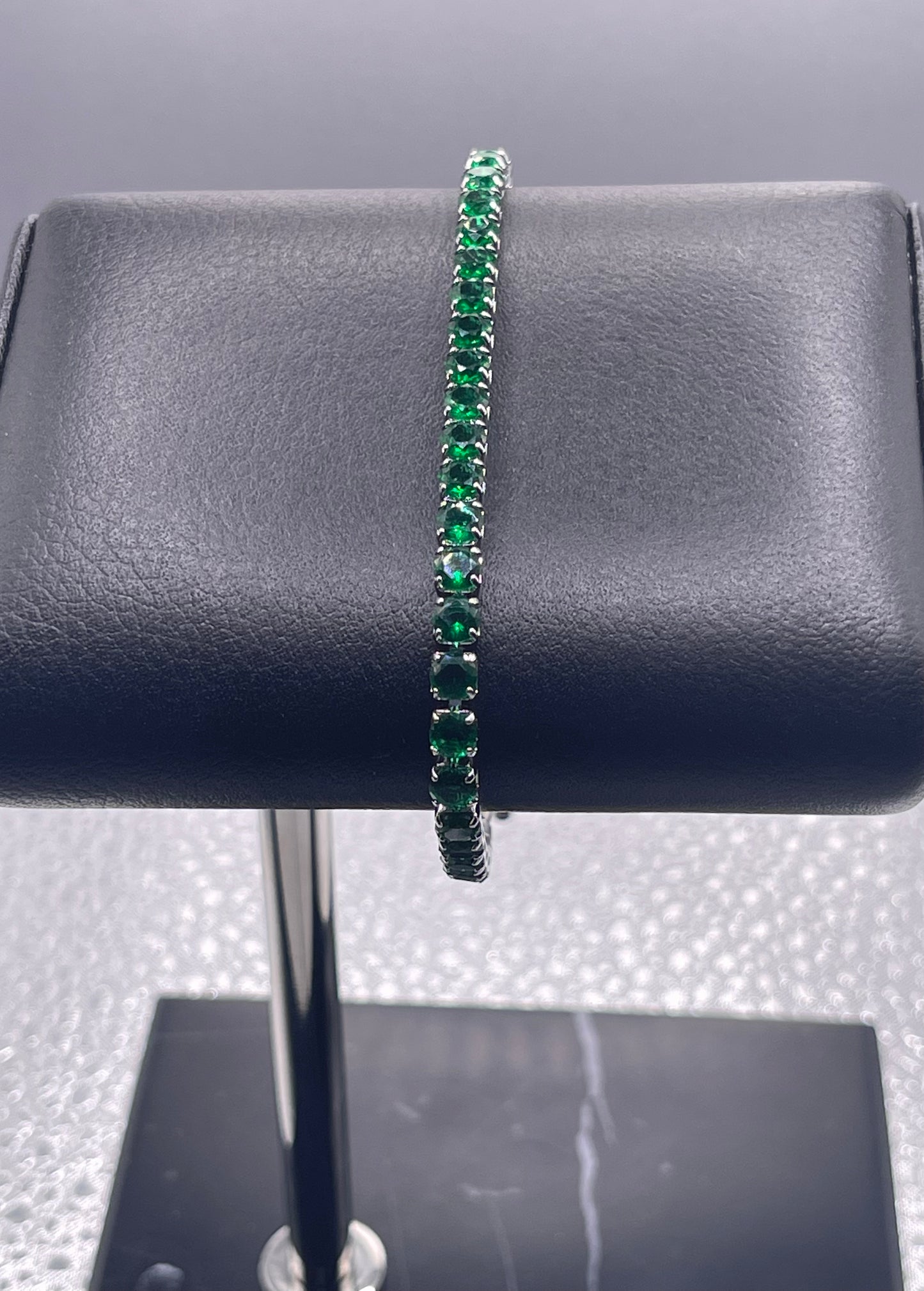 Colorful Bling Diamond Zircon Adjustable Tennis Bracelet Jewelry For Women Green Silver