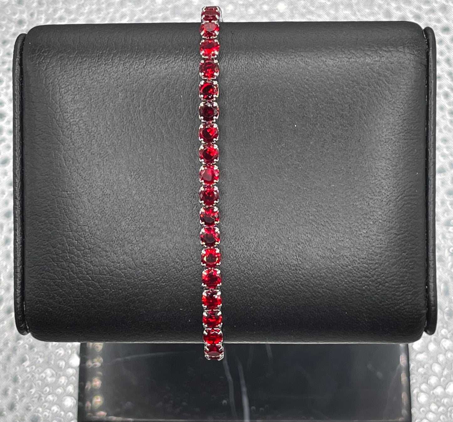 Colorful Bling Diamond Zircon Adjustable Tennis Bracelet Jewelry For Women Red Silver