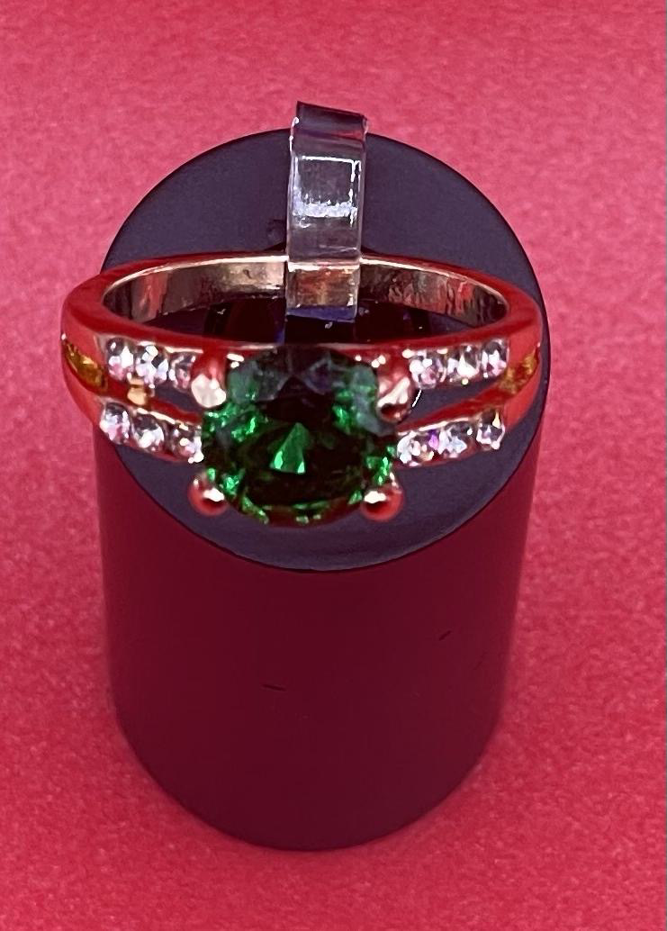 Crystal Cubic Zirconia Rings For Women In Emerald