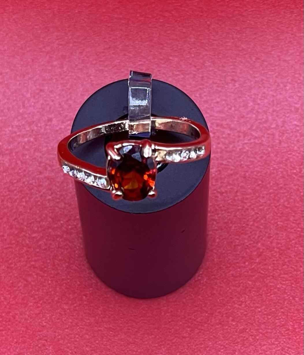 Crystal Cubic Zirconia Rings For Women In Garnet