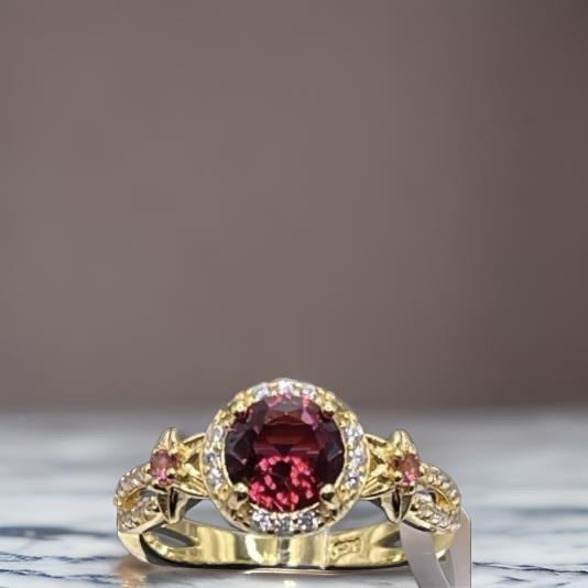 18K Gold 925 Sterling Silver Gemstone Zircon Jewelry In Ruby Size 8