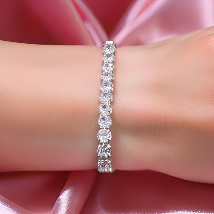 Colorful Bling Diamond Zircon Adjustable Tennis Bracelet Jewelry For Women White Silver