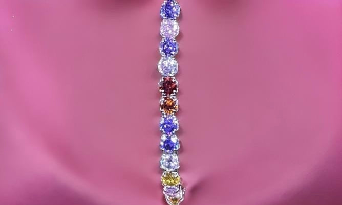 Colorful Bling Diamond Zircon Adjustable Tennis Bracelet Jewelry For Women Various Colors 1 Silver