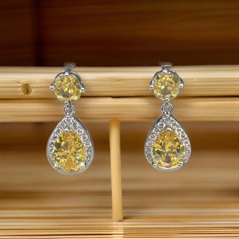 Trendy Luxury Water Drop Stud Earrings In Yellow