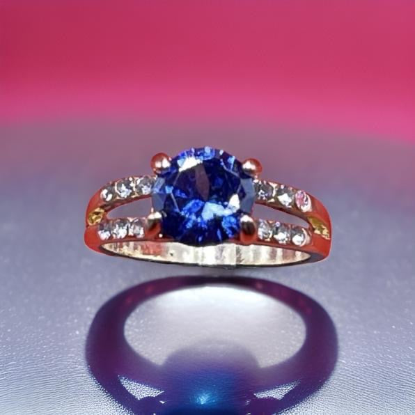 Crystal Cubic Zirconia Rings For Women In Blue