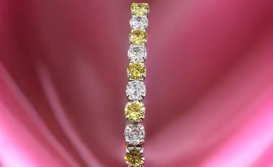 Colorful Bling Diamond Zircon Adjustable Tennis Bracelet Jewelry For Women In Yellow White Silver