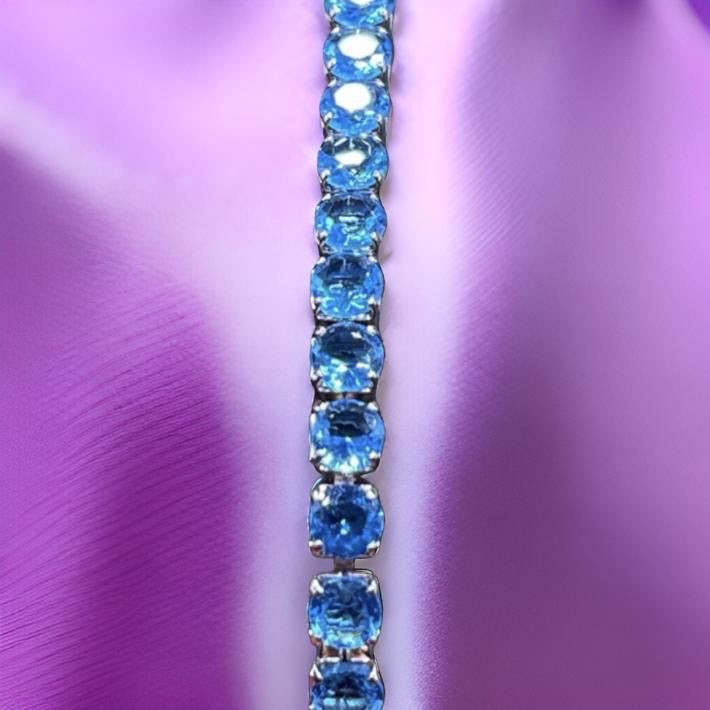 Colorful Bling Diamond Zircon Adjustable Tennis Bracelet Jewelry For Women In Light Blue Gold