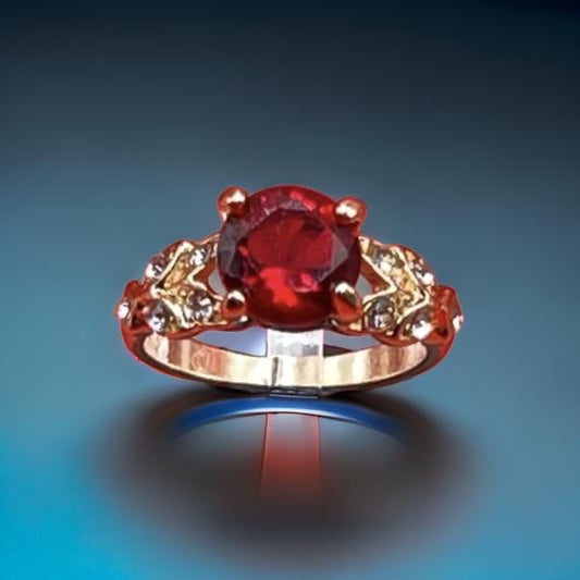 Crystal Cubic Zirconia Rings For Women Red 2