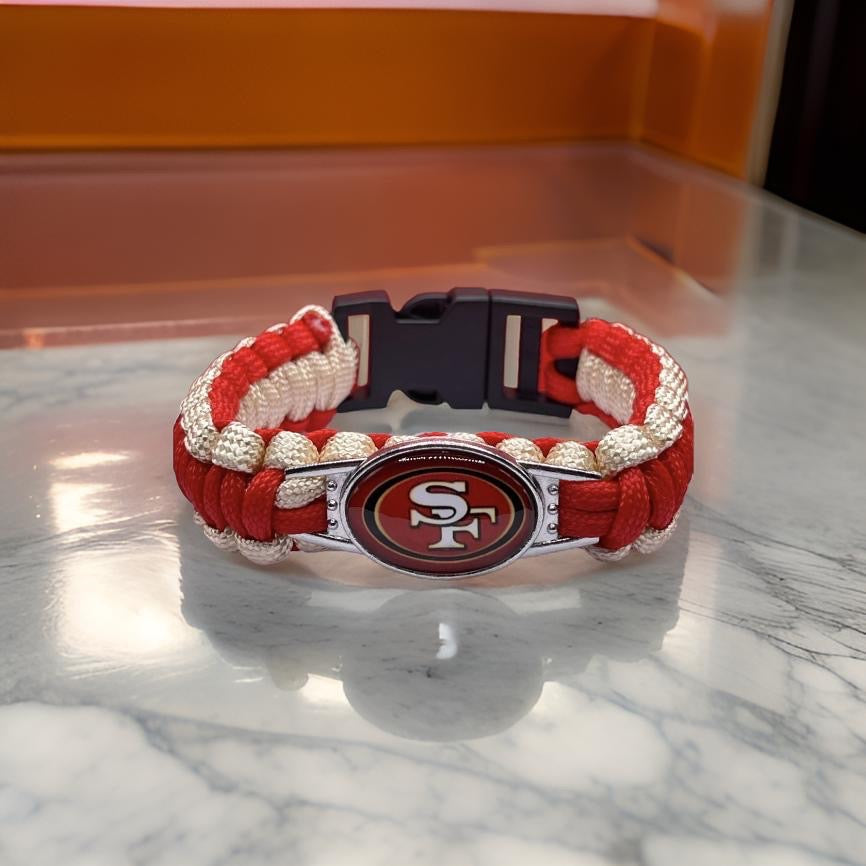 NFL Fashion Creative Hand Woven Bracelet Gift 49ers