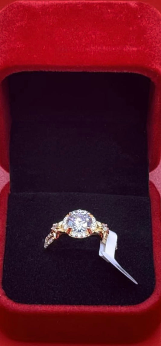 18K Gold 925 Sterling Silver Gemstone Zircon Jewelry White Zircon Size 8