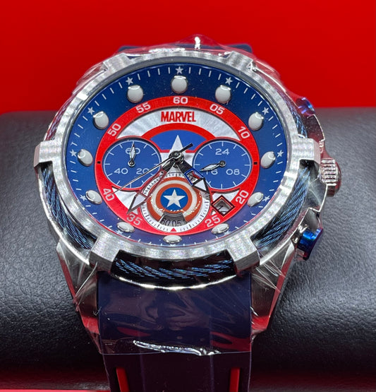 Marvel Character Men Luxury Quartz Wristwatch Captain America