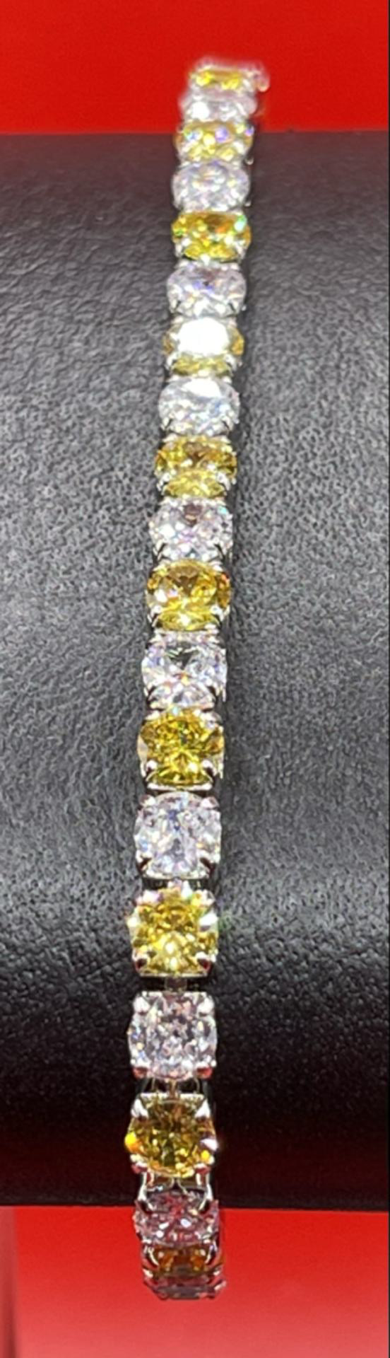 Colorful Bling Diamond Zircon Adjustable Tennis Bracelet Jewelry For Women In Yellow White Silver