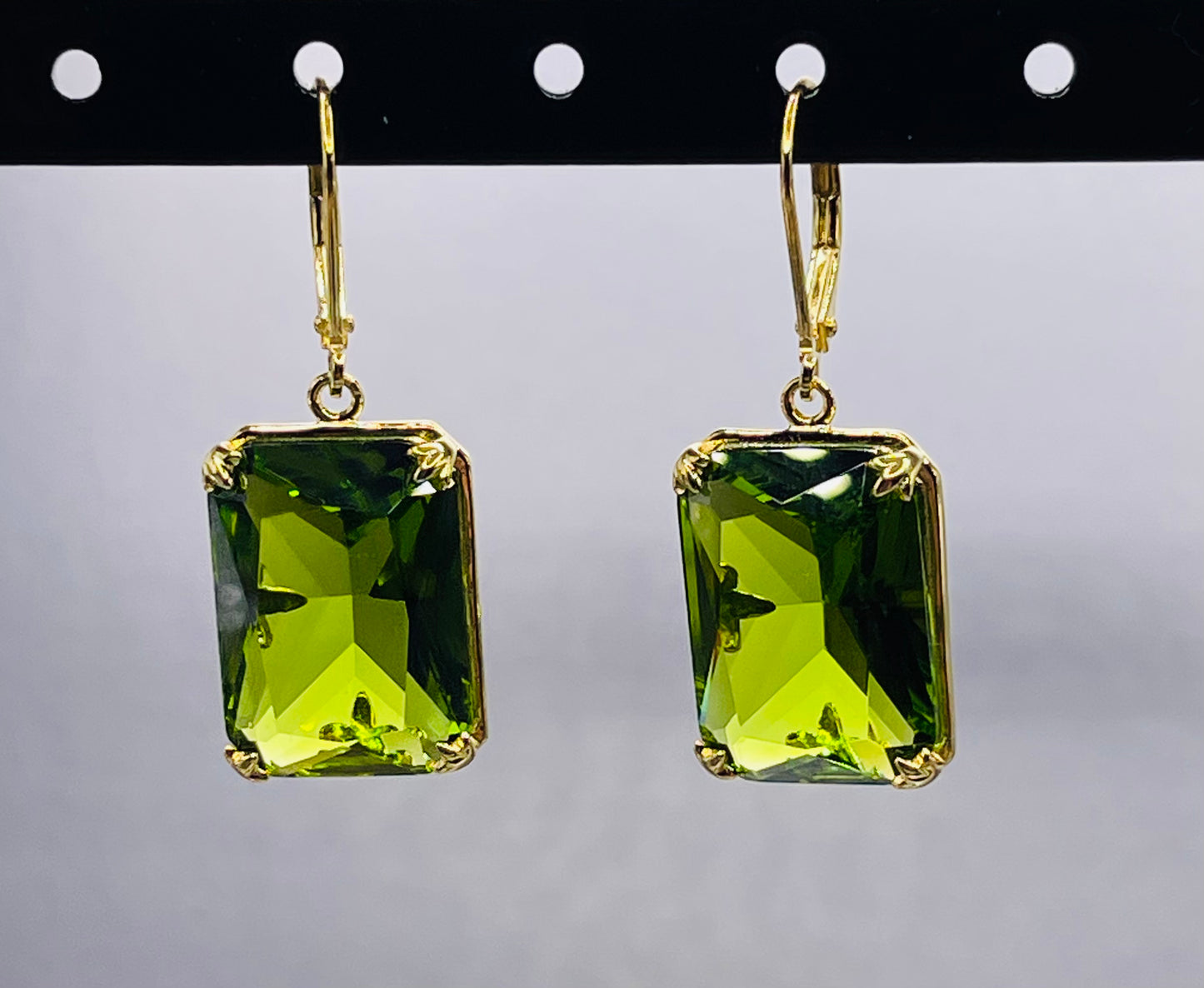 Pure 925 Sterling Silver Gemstone Earrings Jewelry Fine 18K Gold Plated Peridot