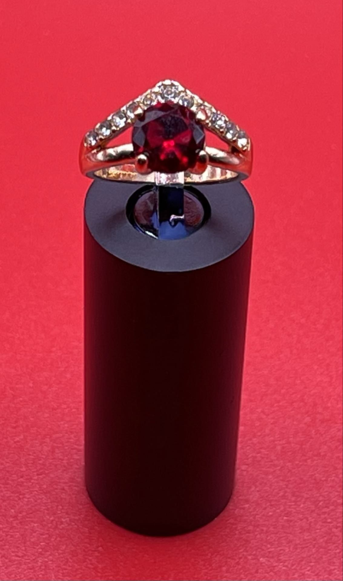 Crystal Cubic Zirconia Rings For Women In Red