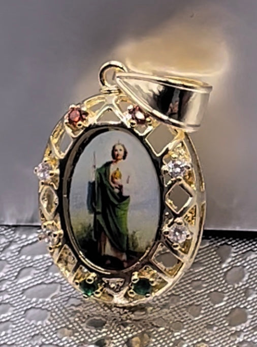 San Judas Tadeo Saint 14K Gold Plated Pendant