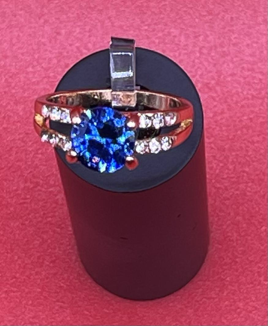 Crystal Cubic Zirconia Rings For Women In Blue